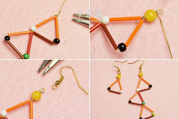 适合新手的串珠耳环DIY制作图解教程