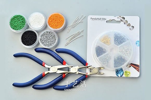 手工串珠万圣节南瓜耳环的DIY制作方法图解