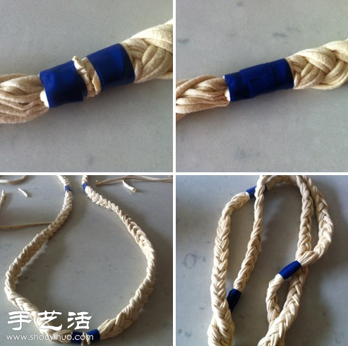 旧T恤变废为宝手工制作装饰用编织绳