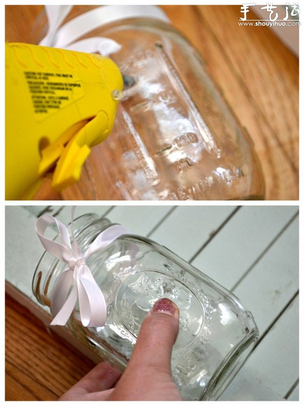 玻璃瓶DIY盆栽百叶窗的教程