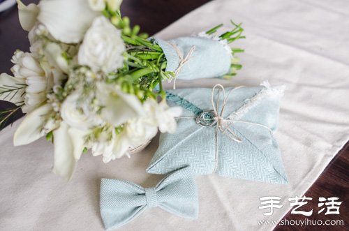 方巾创意DIY漂亮婚礼装饰物