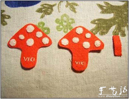 童趣红蘑菇小挂件手工制作