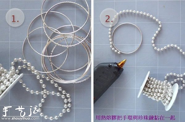 DIY珍珠手镯，珍珠手镯手工制作