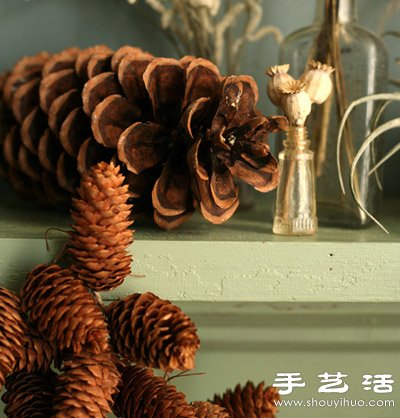 松子变废为宝 DIY漂亮节日装饰品