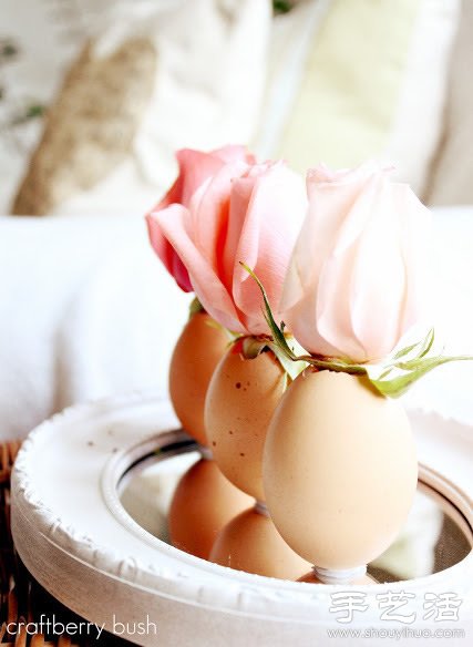 鸡蛋壳变废为宝 手工制作简约唯美的花瓶