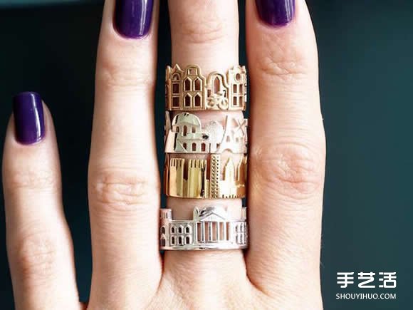 纯手工制作戒指 一手掌握世界各地的建筑之美