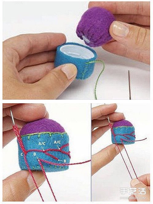 自制不织布针插的方法 迷你针插布艺DIY教程