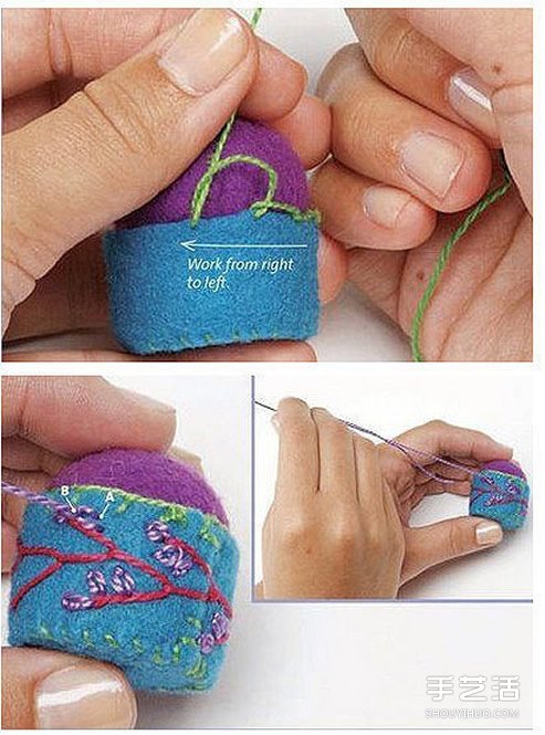 自制不织布针插的方法 迷你针插布艺DIY教程