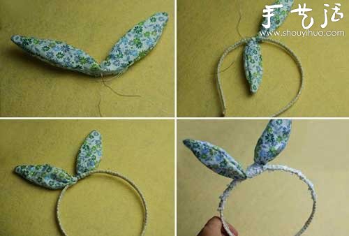 可爱的兔耳朵发箍手工制作