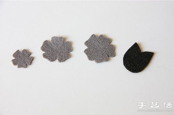 毛毡布+珍珠 手工制作漂亮装饰花朵/发夹