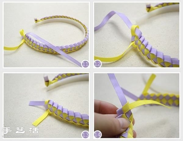 编织带DIY手工制作小清新发箍的方法