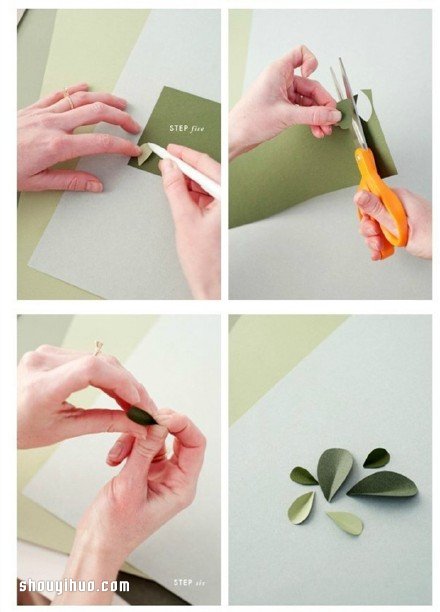 利用绣绷和卡纸 DIY环形装饰盆栽的方法