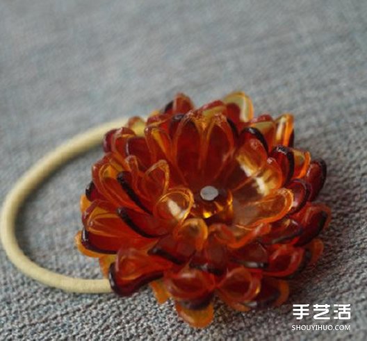 塑料花怎么做 美丽的塑料花头绳DIY手工制作