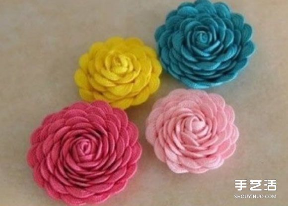 利用不织布花边DIY制作漂亮的花朵发夹发饰