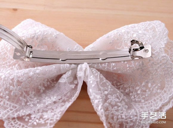 百搭蕾丝蝴蝶结发卡手工DIY制作图解教程