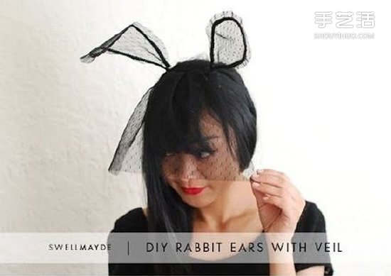 兔耳朵发饰怎么做 纱网兔耳朵发饰制作教程