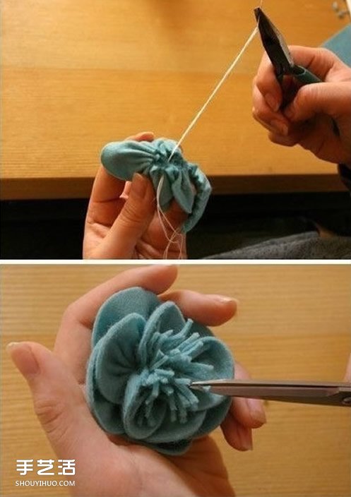 布花头绳手工制作图片 自制花朵头绳的方法