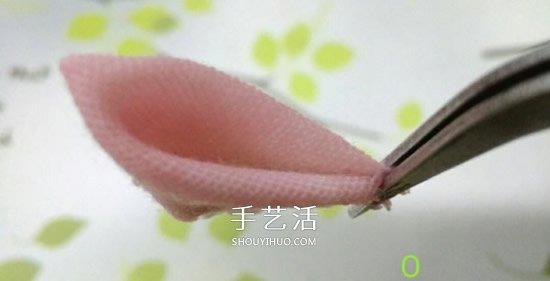 不织布做荷花发卡图解 手工布艺莲花发饰DIY