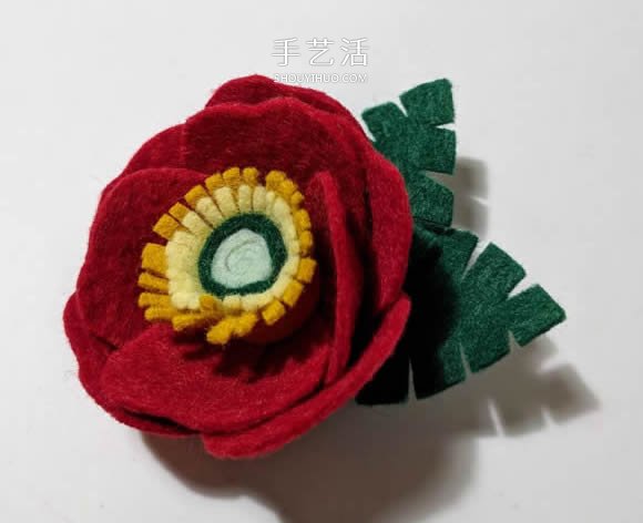 超多毛毡布花的制作方法 DIY美丽的花环头饰