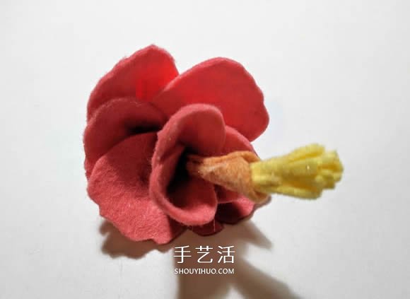 超多毛毡布花的制作方法 DIY美丽的花环头饰