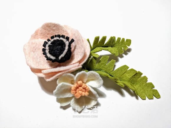 超多毛毡布花的制作方法 DIY美丽的花环头饰