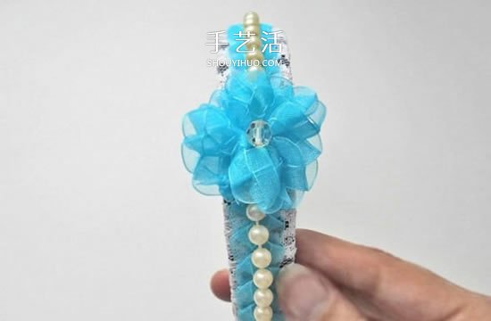 时尚而独特！带花边和珠子的头带的制作方法
