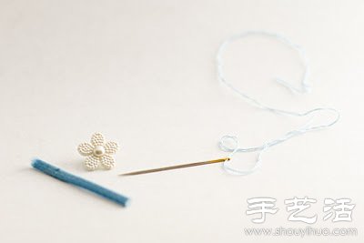 纽扣+松紧带 DIY手工制作可爱小花戒指