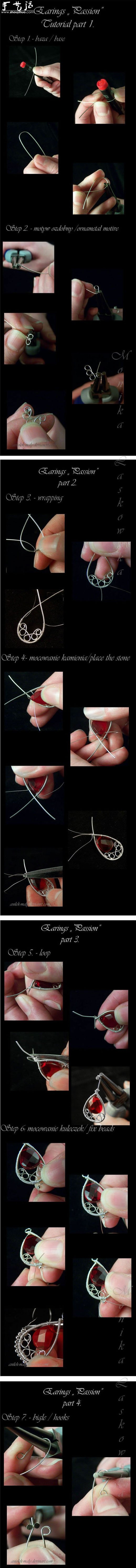 细铁丝手工制作精美耳环饰品的方法教程