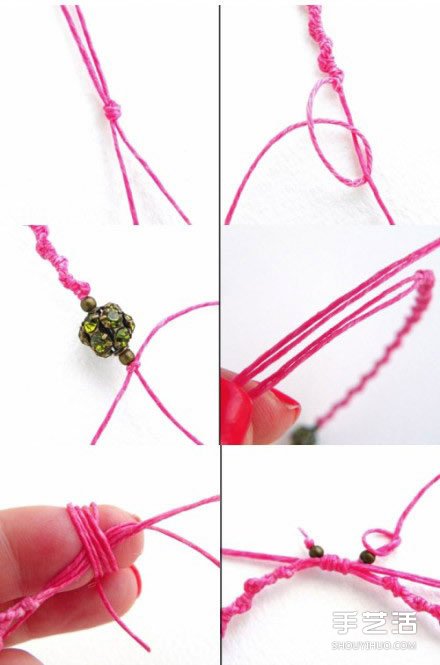 可爱绳编耳环DIY制作 带珠子耳环制作教程