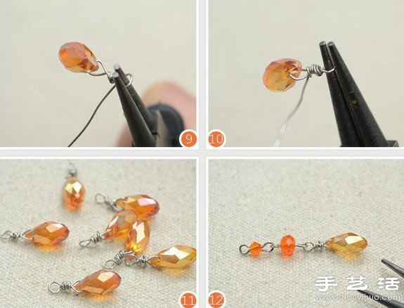 水晶珠/串珠/水钻+铁丝 手工制作时尚优雅项链