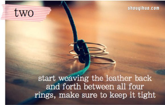 很有特色的一款皮革编织戒指的制作方法图解