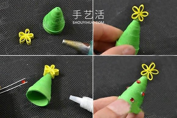 简单又有创意！衍纸圣诞树耳环的制作方法