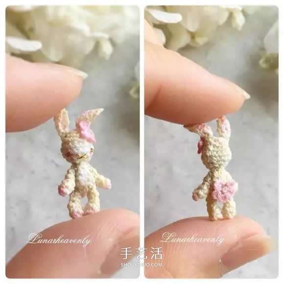 美得不像话！袖珍钩针花朵饰品作品图片欣赏