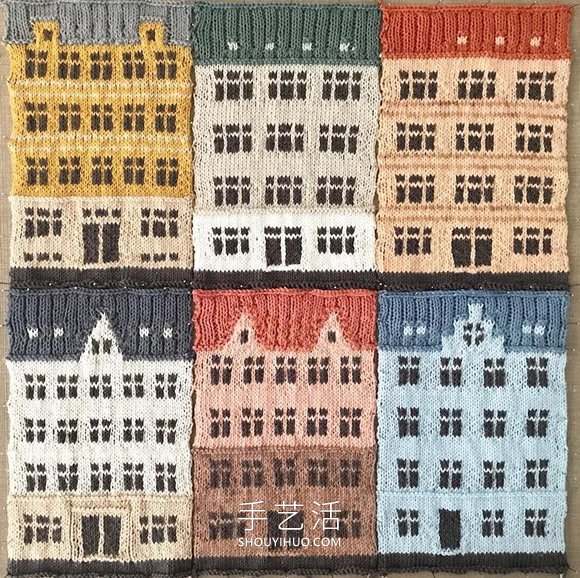 手工编织毯子，灵感来自哥本哈根多彩独特建筑
