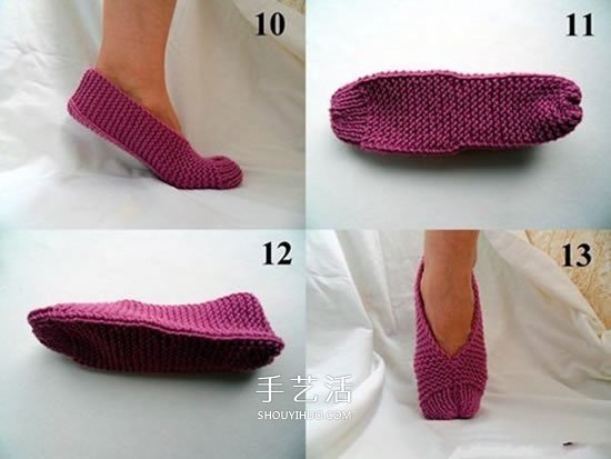 地板鞋的编织方法图解 棒针织地板袜子的织法