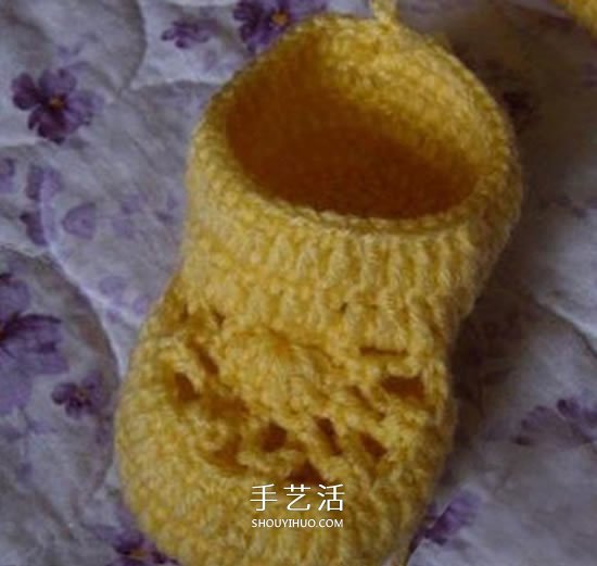 婴儿毛线保暖鞋子的织法 单色就已经很好看！