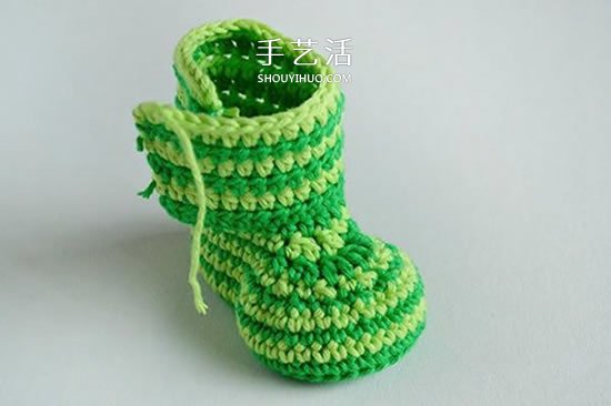 给脚踝也提供保暖！简洁好看宝宝毛线鞋织法