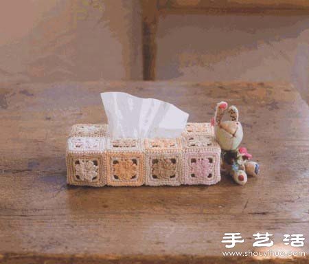 钩针编织漂亮纸抽盒 纸巾盒手工制作教程