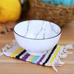 超简单杯垫的编织方法 小清新方形杯垫怎么编