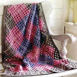 阿富汗民族风格手工钩针毛毯的编织方法图解