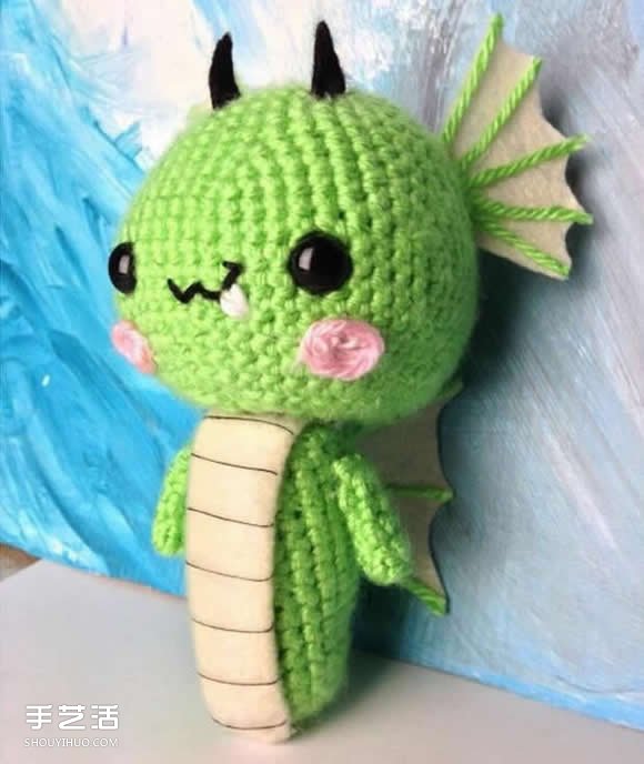 针织制作可爱的小龙 超萌小龙玩偶钩针DIY