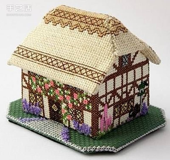 钩针房屋模型手工制作 房子手工艺品钩针DIY