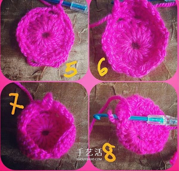 立体小花怎么钩图解 好看立体花朵钩织教程
