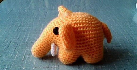 毛线小象的编织方法 钩针编织大象玩具图解