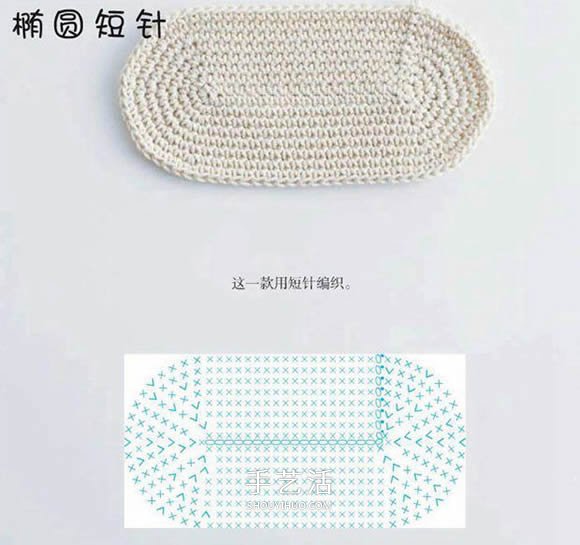 长短针手工编织垫子的方法 可用作杯垫或地垫