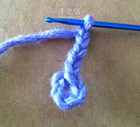 两层双色五瓣花的钩法 手工钩针编织五角星花