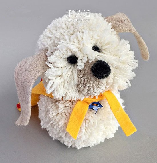 毛线球创意DIY 手工做一只超萌带披风的狗狗