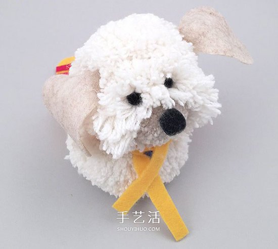 毛线球创意DIY 手工做一只超萌带披风的狗狗