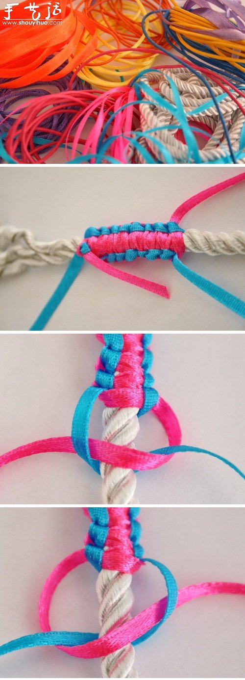 漂亮手链的手工编织教程