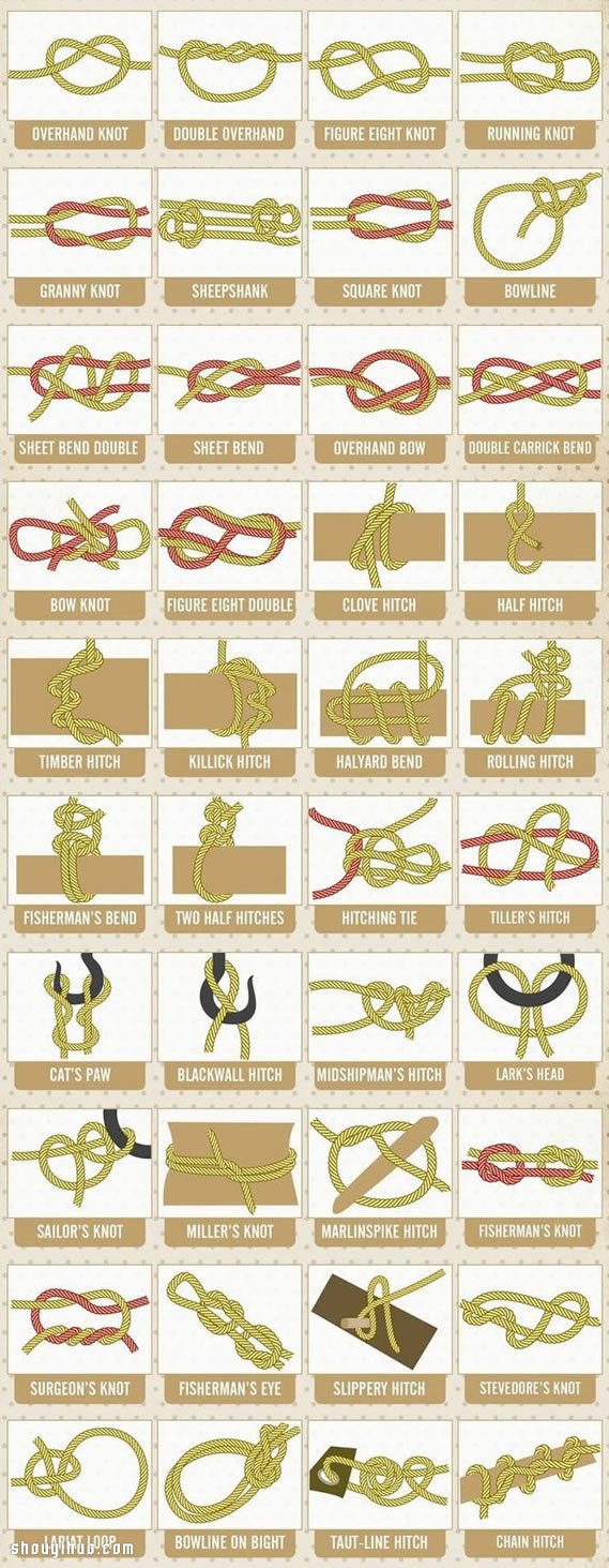打绳结的方法图解 40种绳结编法图解大全